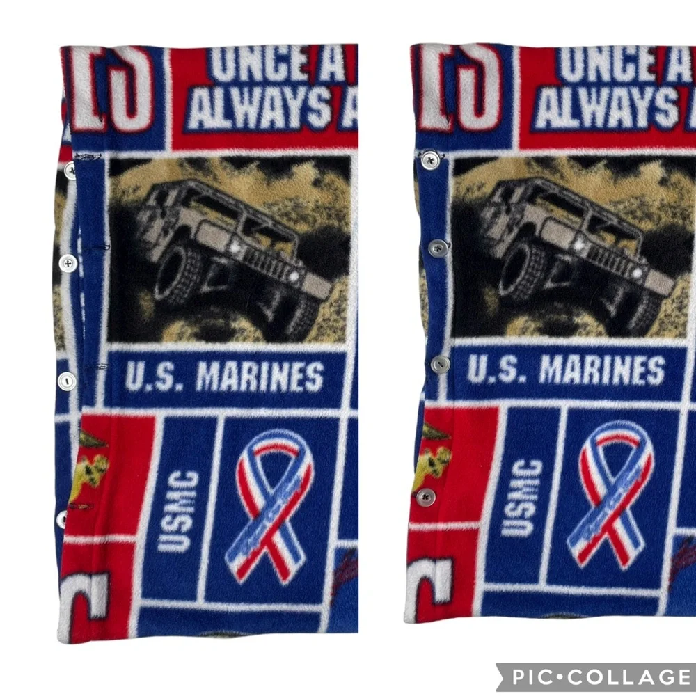 USMC Marine Corps Fleece Pillowcase Marines Flag Military Tank Standard Pillow